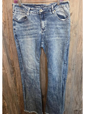 Cowgirl Tuff Jeans "C. Breeze" Flare Bell Bottom Acid Washed JCBREZ Size 35x35